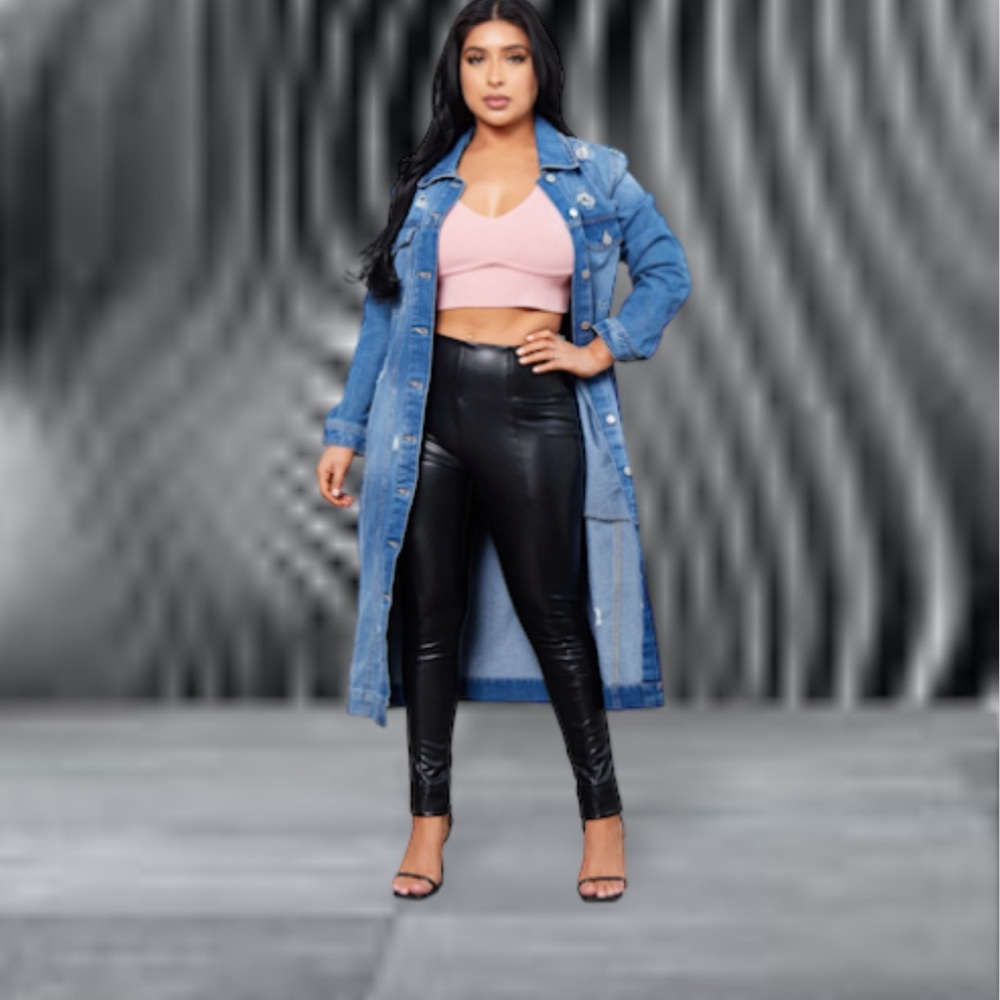 Full length denim duster/ coat